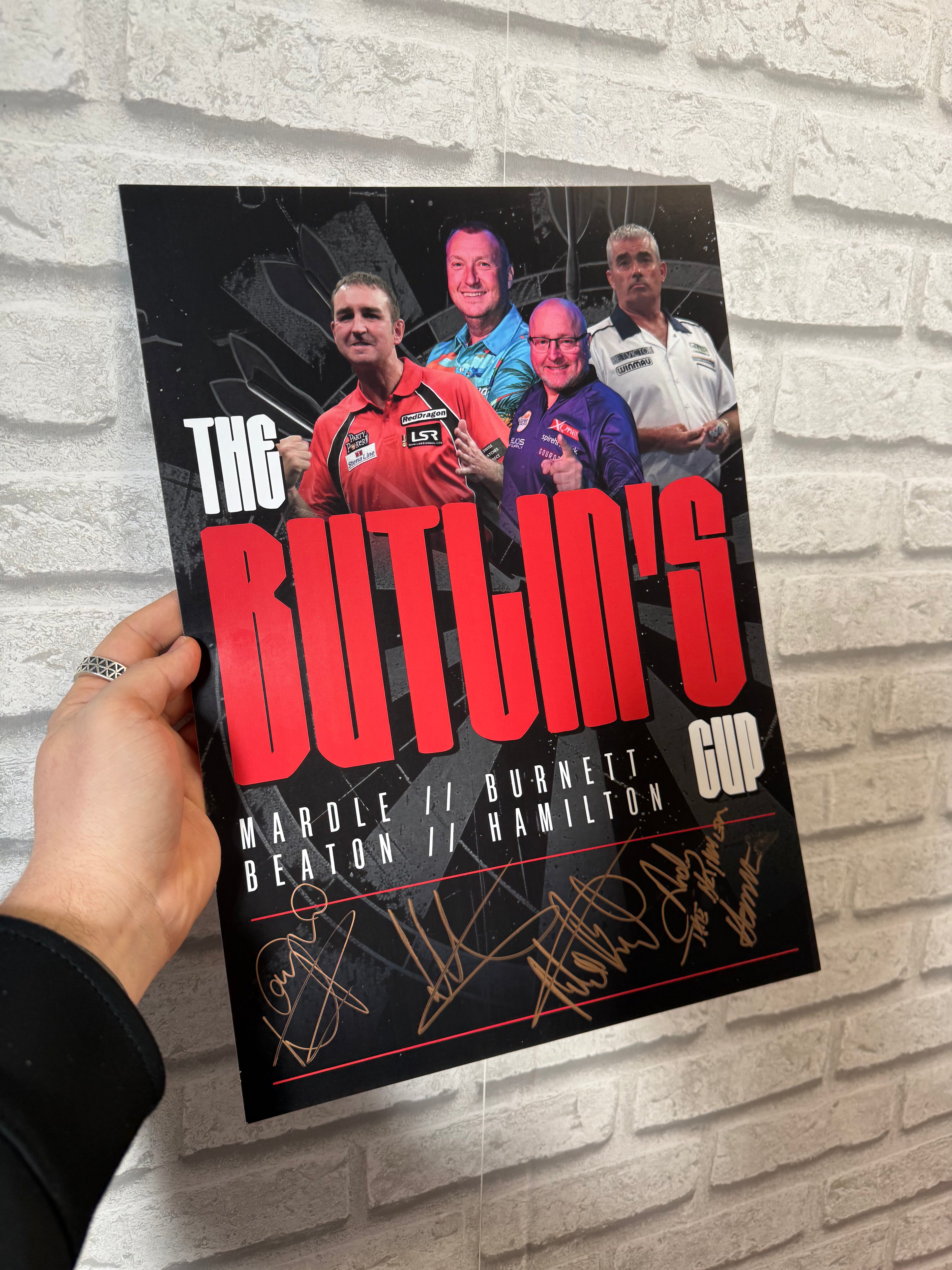 The Butlin's Cup A3 Poster SIGNED BY WAYNE MARDLE, STEVE BEATON, RICHIE BURNETT & ANDY HAMILTON